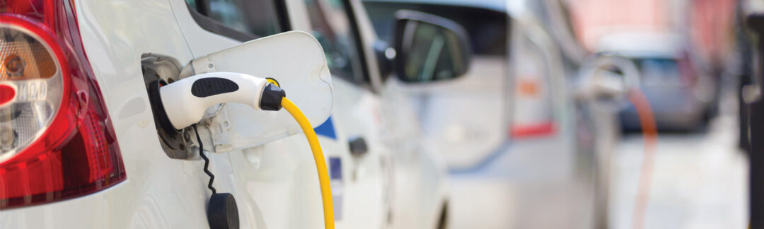 An EV charging station installation