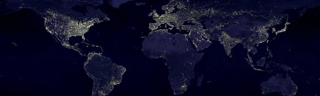 The Earth at night time