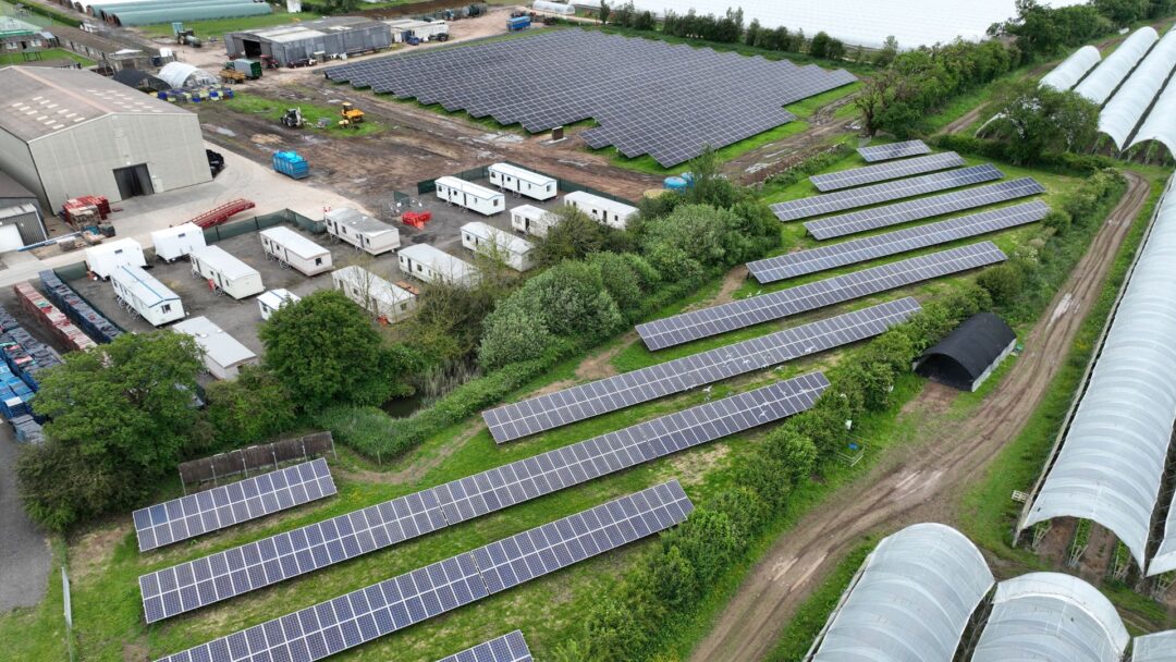 solar panels on the ground at place UK
