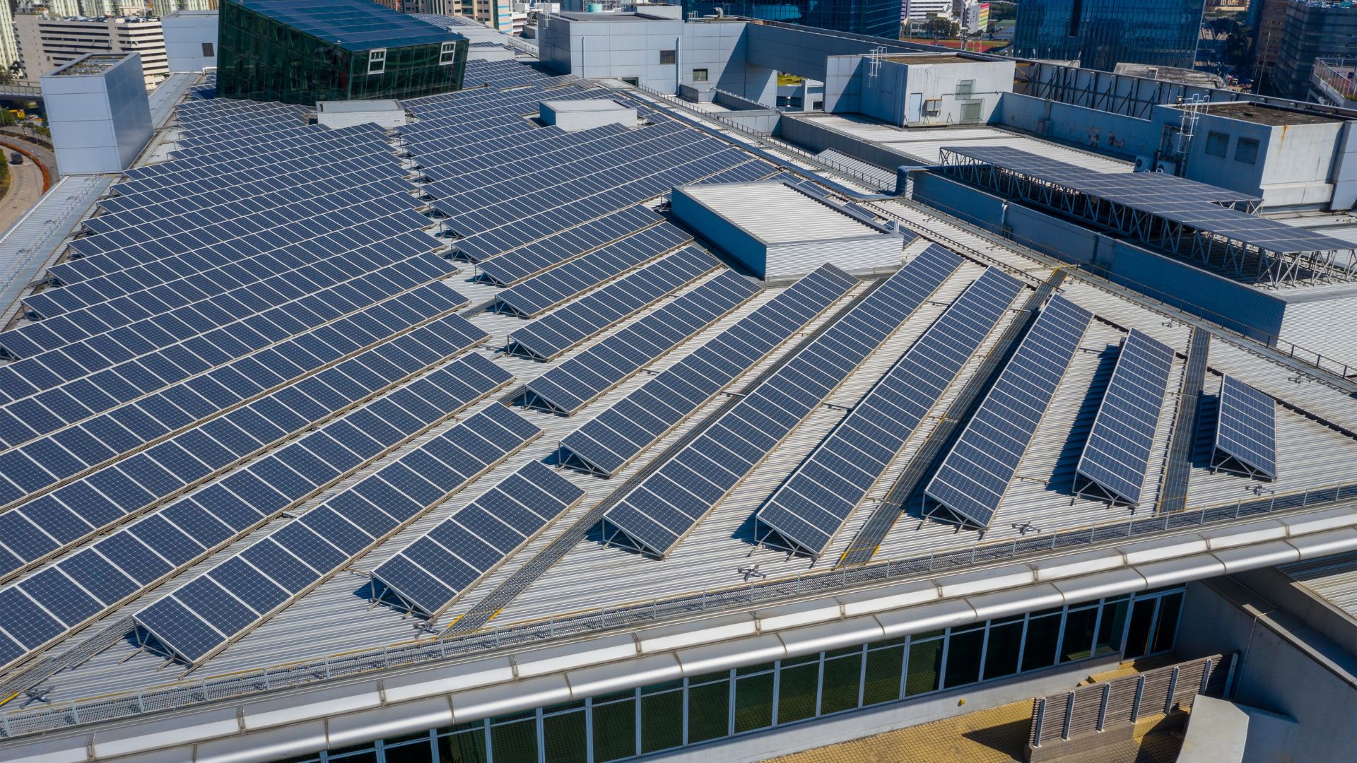 solar panels on a roof facing south