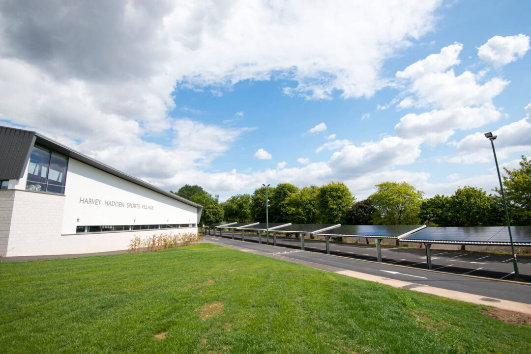 solar carport at a sports centre