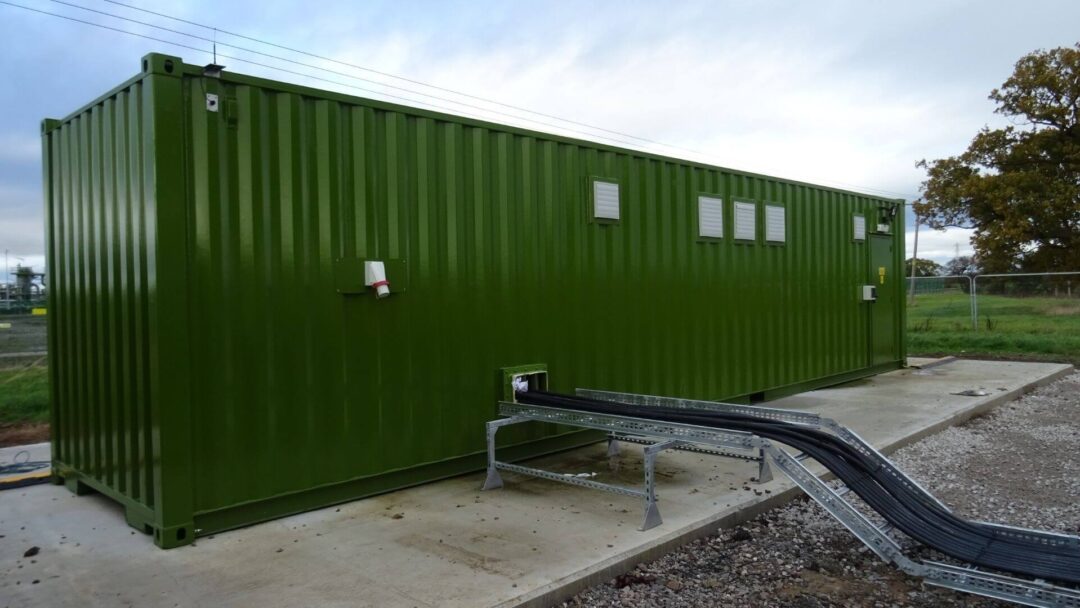 connection box on a solar farm