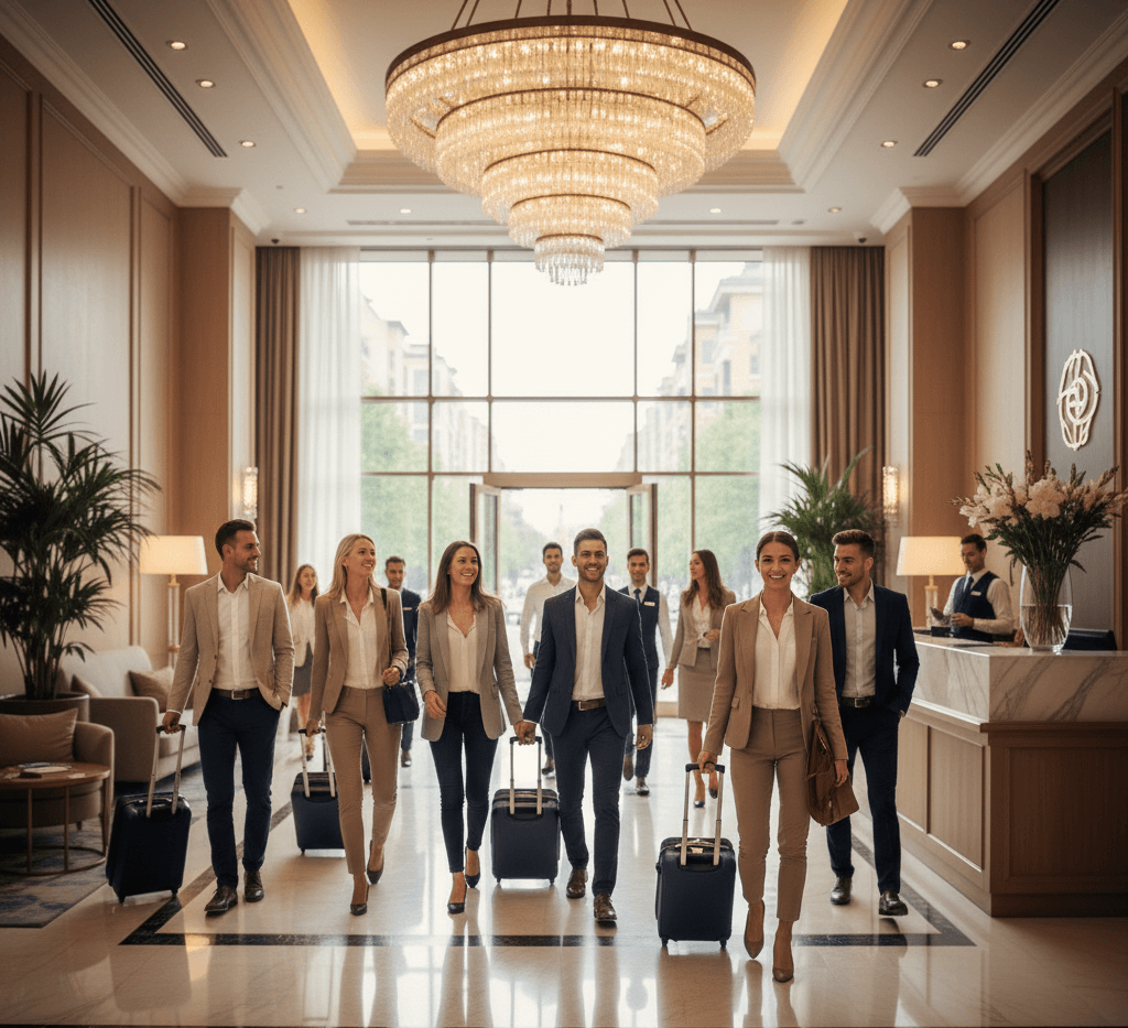 Guest Arriving at the Hotel Lobby